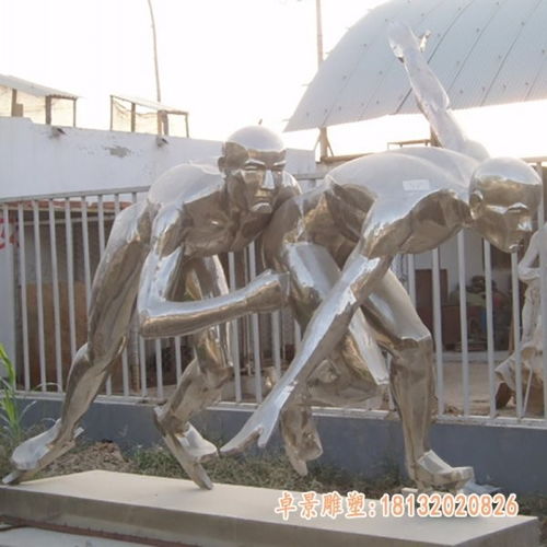 滑冰不锈钢雕塑 北海滑冰金属雕塑图片